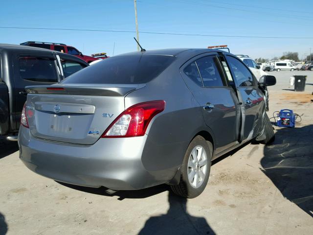 3N1CN7AP1EL858092 - 2014 NISSAN VERSA S SILVER photo 4