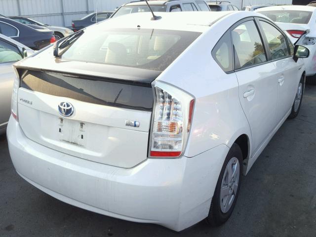 JTDKN3DU6B0291020 - 2011 TOYOTA PRIUS WHITE photo 4