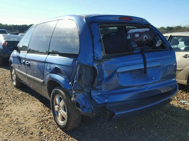 1D4GP45R27B182830 - 2007 DODGE CARAVAN SX BLUE photo 3