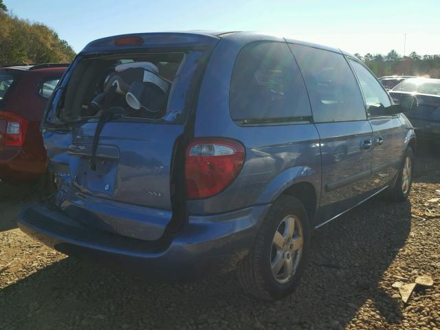 1D4GP45R27B182830 - 2007 DODGE CARAVAN SX BLUE photo 4