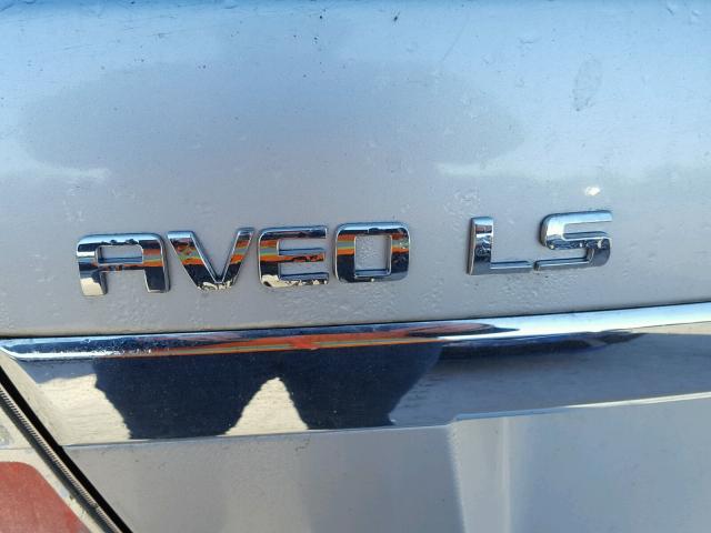 KL1TD56647B071590 - 2007 CHEVROLET AVEO BASE ვერცხლისფერი ფოტო 9