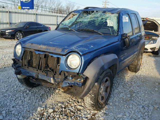 1J4GL48K33W525231 - 2003 JEEP LIBERTY SP BLUE photo 2