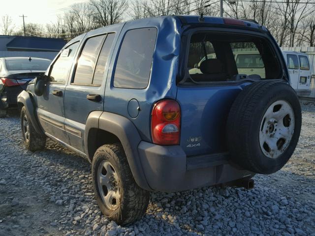 1J4GL48K33W525231 - 2003 JEEP LIBERTY SP BLUE photo 3