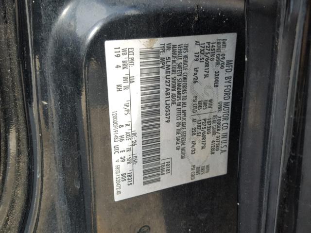 5LMEU27A81LJ05379 - 2001 LINCOLN NAVIGATOR Czarny zdjęcie 10