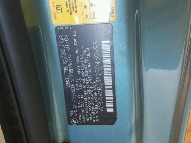 WBAWR33529P460593 - 2009 BMW 328 I SULE BLUE photo 10