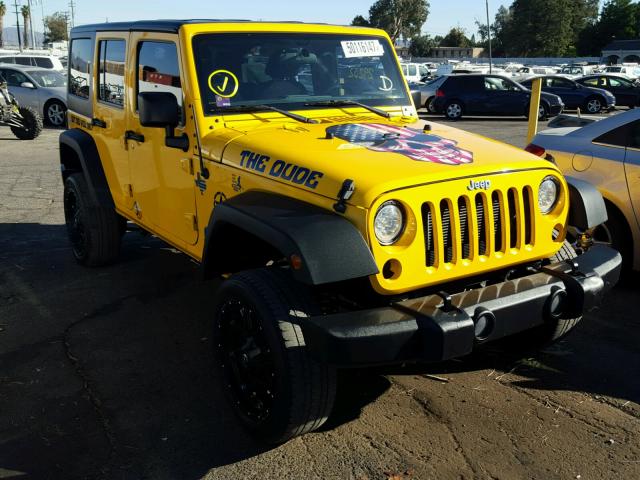 1C4BJWDG4FL641613 - 2015 JEEP WRANGLER U YELLOW photo 1