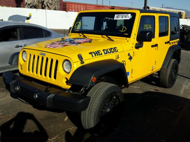 1C4BJWDG4FL641613 - 2015 JEEP WRANGLER U YELLOW photo 2