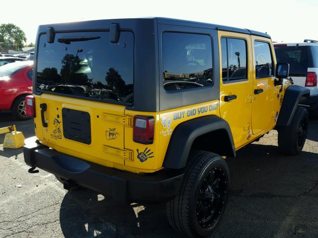 1C4BJWDG4FL641613 - 2015 JEEP WRANGLER U YELLOW photo 4