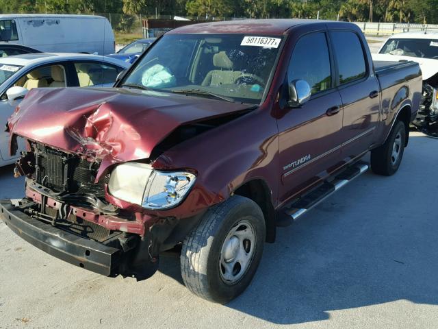 5TBET34164S447364 - 2004 TOYOTA TUNDRA DOU BURGUNDY photo 2