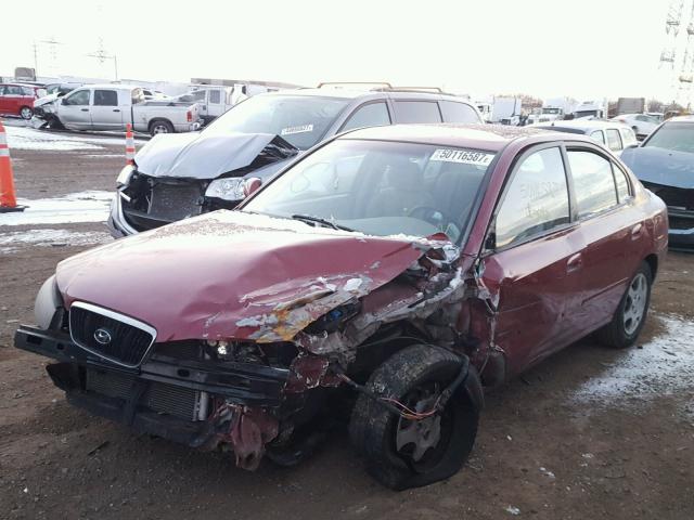 KMHDN45D23U637745 - 2003 HYUNDAI ELANTRA GL RED photo 2