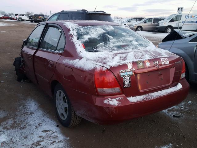 KMHDN45D23U637745 - 2003 HYUNDAI ELANTRA GL RED photo 3