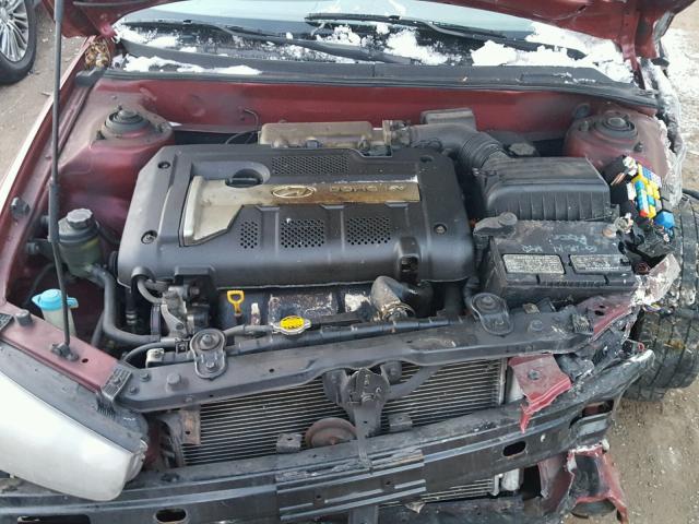 KMHDN45D23U637745 - 2003 HYUNDAI ELANTRA GL RED photo 7