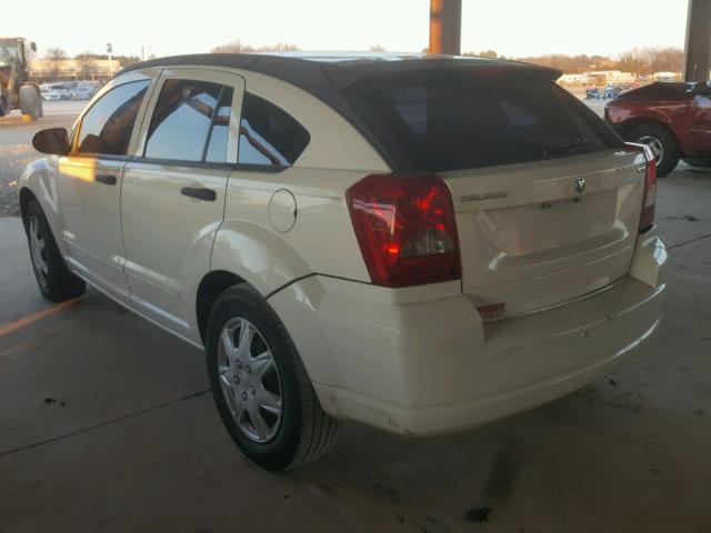 1B3HB48B57D529894 - 2007 DODGE CALIBER SX WHITE photo 3