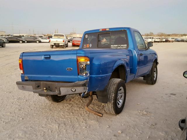 1FTYR10CXWPA56939 - 1998 FORD RANGER BLUE photo 4