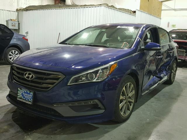 5NPE34AF0GH312808 - 2016 HYUNDAI SONATA SPO BLUE photo 2