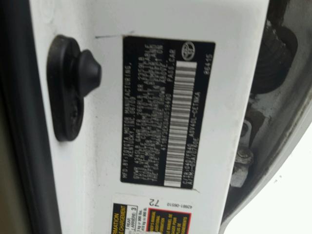 4T1BF3EK0AU518490 - 2010 TOYOTA CAMRY BASE WHITE photo 10
