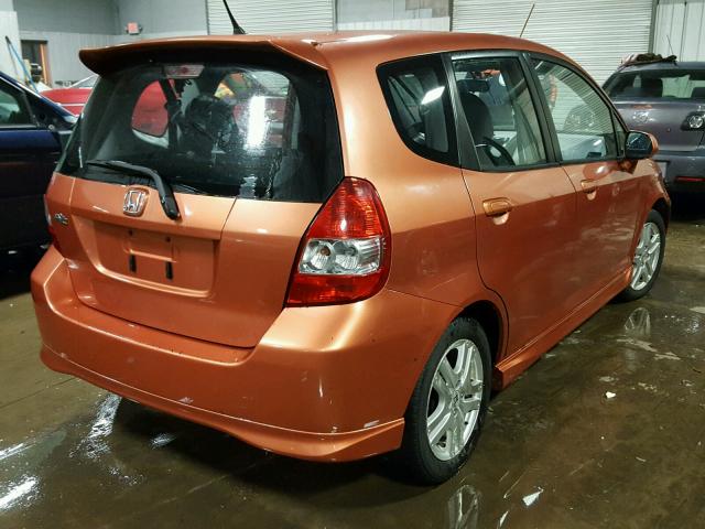 JHMGD386X8S059097 - 2008 HONDA FIT SPORT ORANGE photo 4