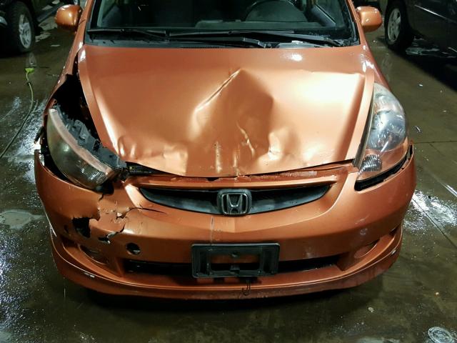 JHMGD386X8S059097 - 2008 HONDA FIT SPORT ORANGE photo 9