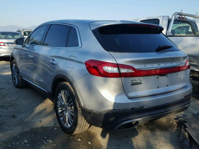 2LMTJ6LR6GBL33528 - 2016 LINCOLN MKX RESERV SILVER photo 3