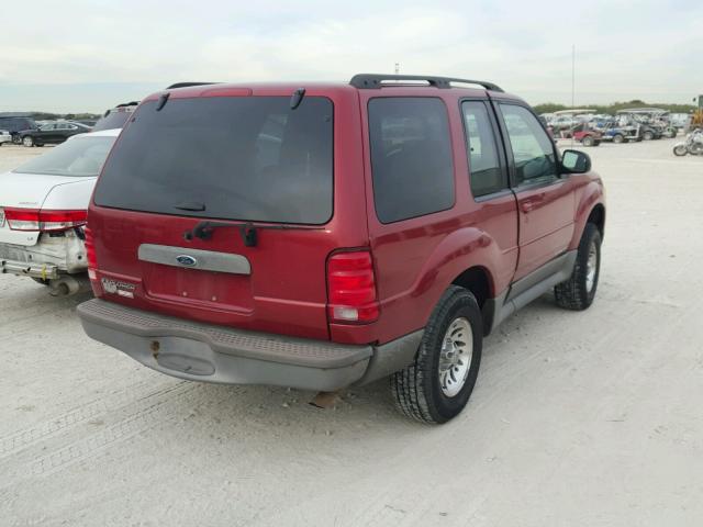 1FMYU70E81UB79499 - 2001 FORD EXPLORER S RED photo 4