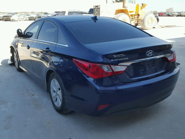 5NPEB4AC6EH820917 - 2014 HYUNDAI SONATA GLS BLUE photo 3