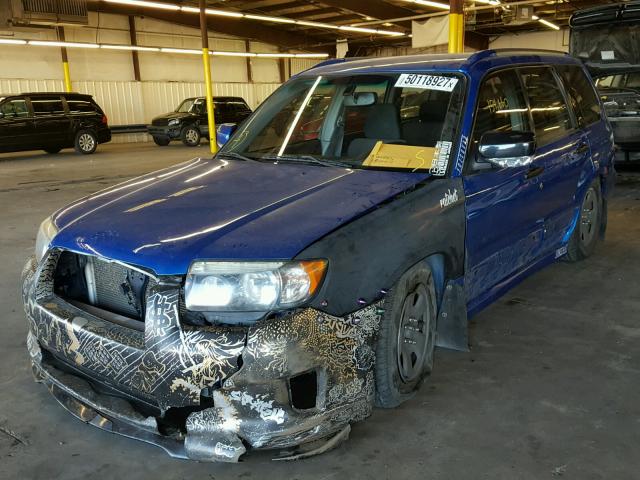 JF1SG66608G723049 - 2008 SUBARU FORESTER S BLUE photo 2