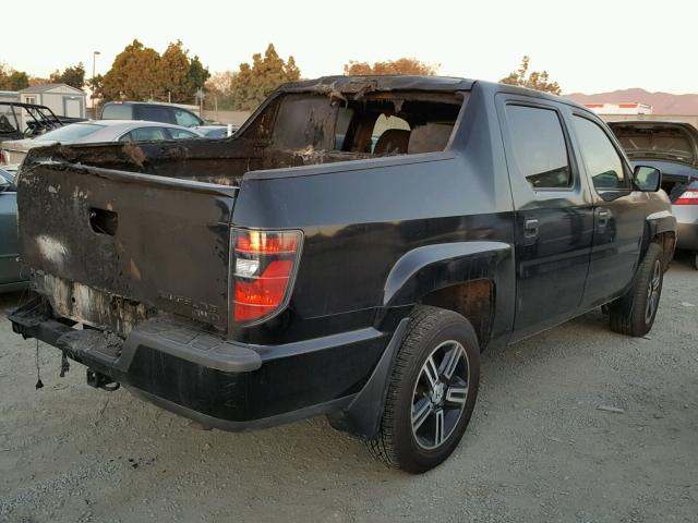 5FPYK1F78CB456980 - 2012 HONDA RIDGELINE BLACK photo 4