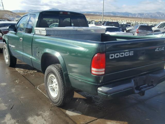 1B7GG22Y9XS227288 - 1999 DODGE DAKOTA GREEN photo 3