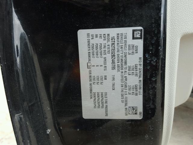 1GTN2TE02BZ449785 - 2011 GMC SIERRA K15 BLACK photo 10