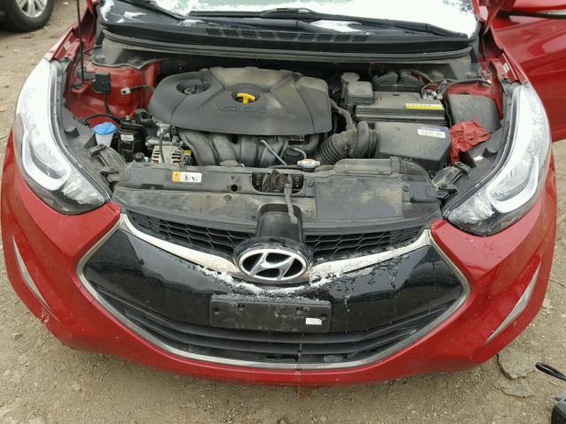 KMHDH6AH4EU028266 - 2014 HYUNDAI ELANTRA CO RED photo 7