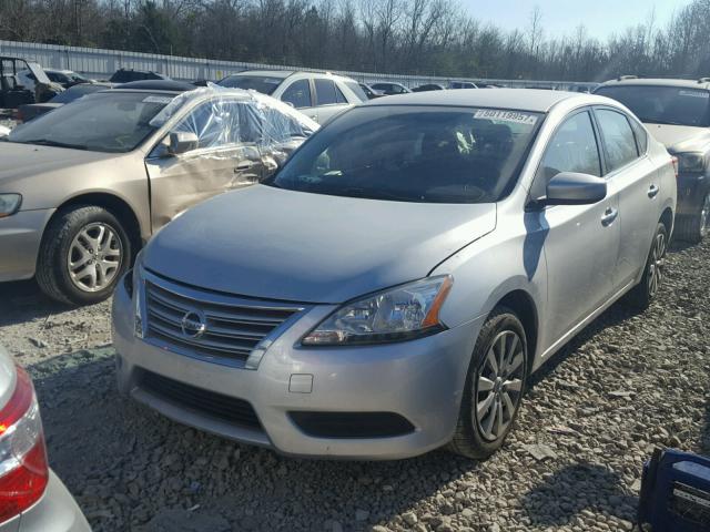 3N1AB7AP2EY238385 - 2014 NISSAN SENTRA S SILVER photo 2