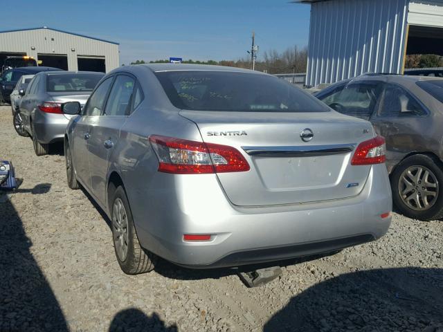 3N1AB7AP2EY238385 - 2014 NISSAN SENTRA S SILVER photo 3