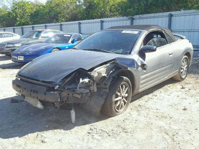 4A3AE45G22E050095 - 2002 MITSUBISHI ECLIPSE SP GRAY photo 2