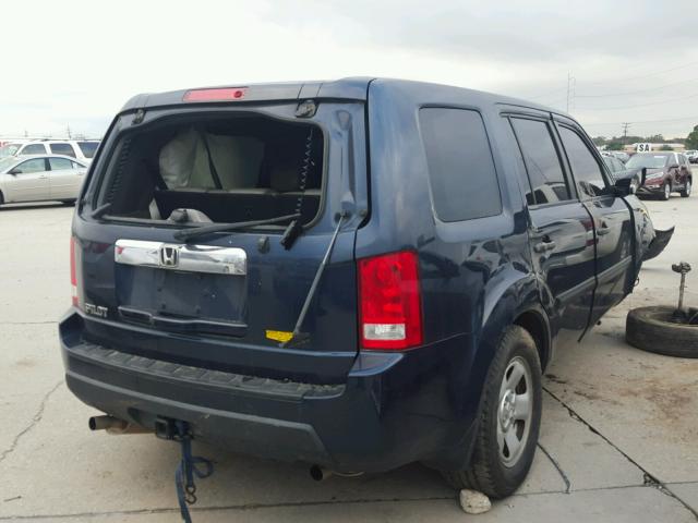 5FNYF38299B003373 - 2009 HONDA PILOT LX BLUE photo 4