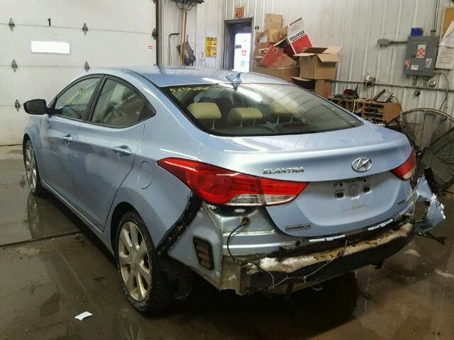 KMHDH4AE5BU168302 - 2011 HYUNDAI ELANTRA GL BLUE photo 3