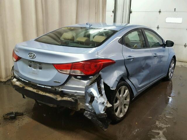 KMHDH4AE5BU168302 - 2011 HYUNDAI ELANTRA GL BLUE photo 4