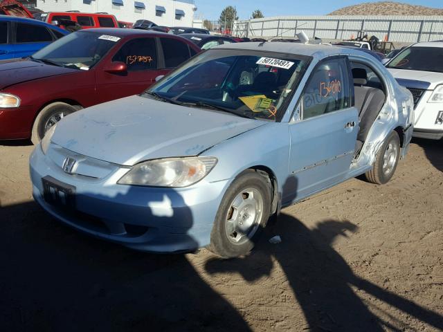 JHMES95695S023997 - 2005 HONDA CIVIC HYBR BLUE photo 2