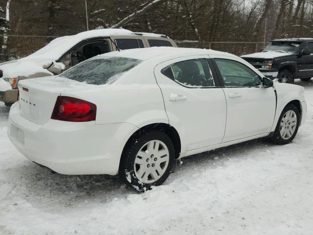 1C3CDZAB9DN621305 - 2013 DODGE AVENGER SE WHITE photo 4