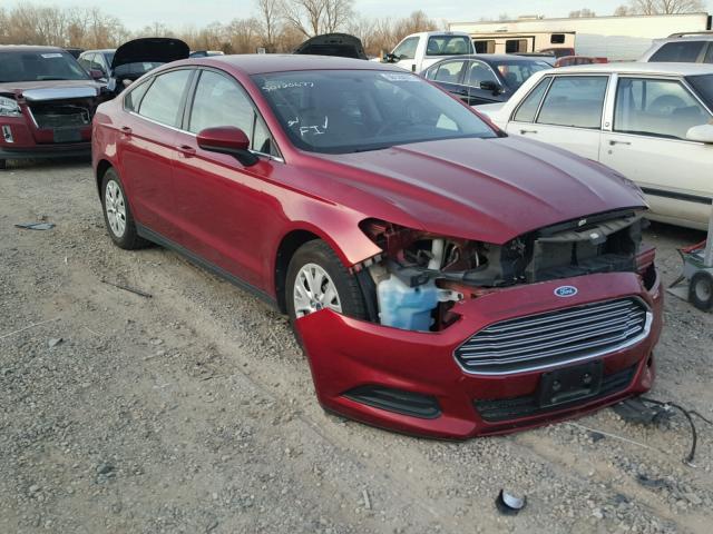 3FA6P0G7XDR119906 - 2013 FORD FUSION S RED photo 1