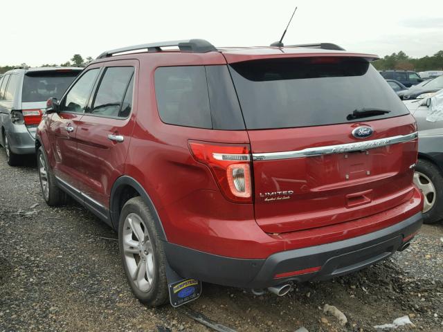 1FM5K8F84FGB05597 - 2015 FORD EXPLORER L MAROON photo 3