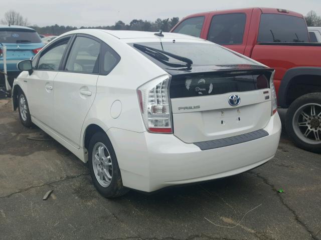 JTDKN3DU3B5249004 - 2011 TOYOTA PRIUS WHITE photo 3