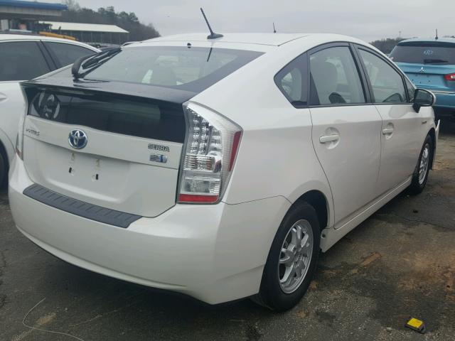 JTDKN3DU3B5249004 - 2011 TOYOTA PRIUS WHITE photo 4