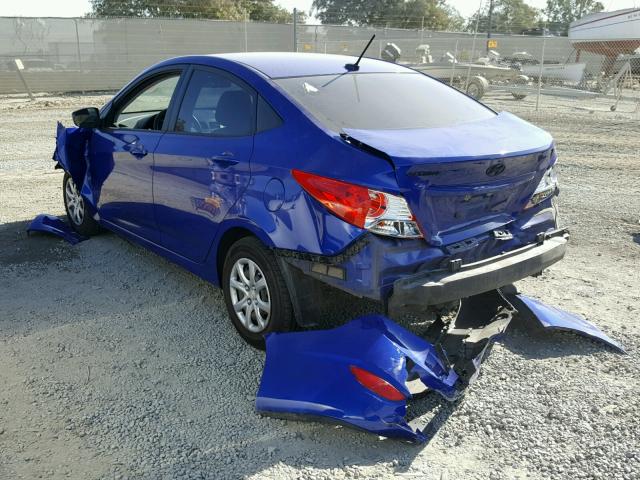 KMHCT4AE5DU328997 - 2013 HYUNDAI ACCENT GLS BLUE photo 3