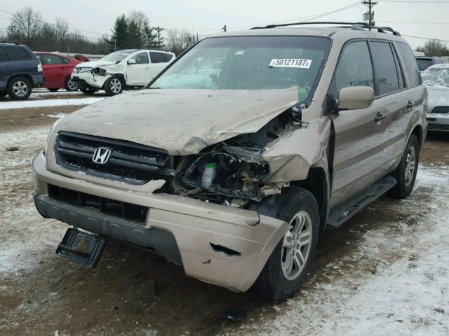 2HKYF18584H520320 - 2004 HONDA PILOT EXL BROWN photo 2