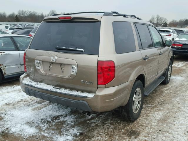 2HKYF18584H520320 - 2004 HONDA PILOT EXL BROWN photo 4