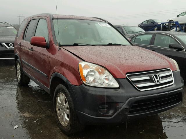 JHLRD78836C063490 - 2006 HONDA CR-V EX RED photo 1