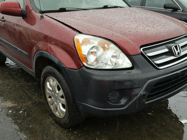 JHLRD78836C063490 - 2006 HONDA CR-V EX RED photo 9