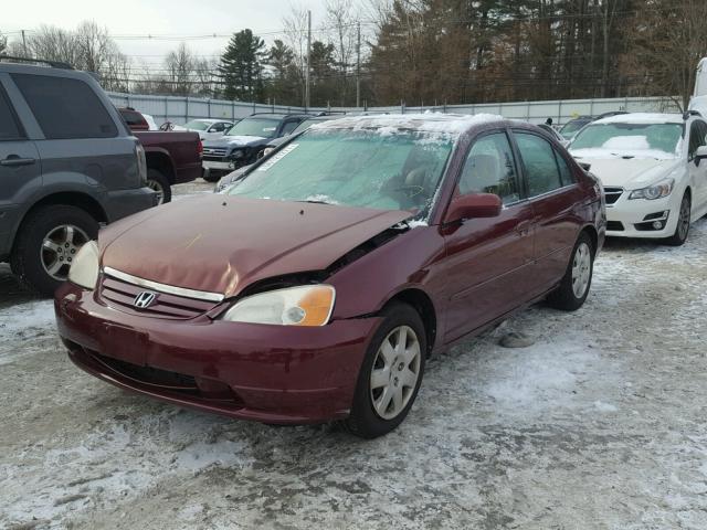 2HGES267X2H609189 - 2002 HONDA CIVIC EX MAROON photo 2