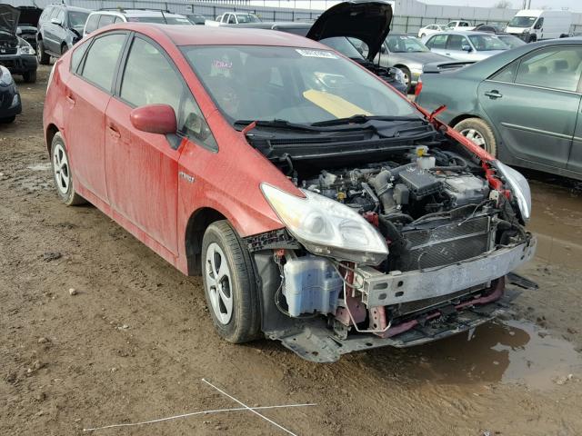 JTDKN3DU4C5463131 - 2012 TOYOTA PRIUS RED photo 1