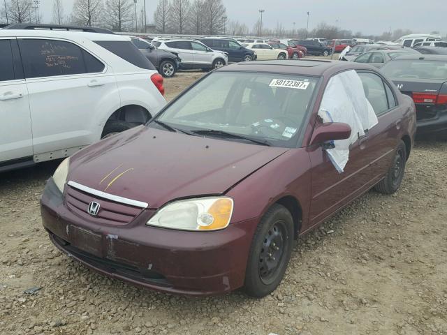 1HGES26763L033394 - 2003 HONDA CIVIC EX 勃艮第红 照片 2